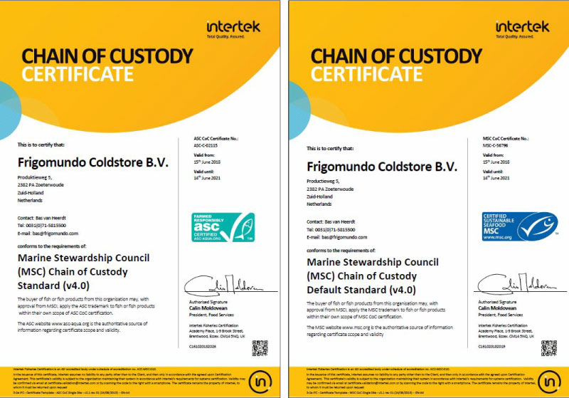 ASC-C en MSC-C Certificaat ASC-C en MSC-C Certificaat
